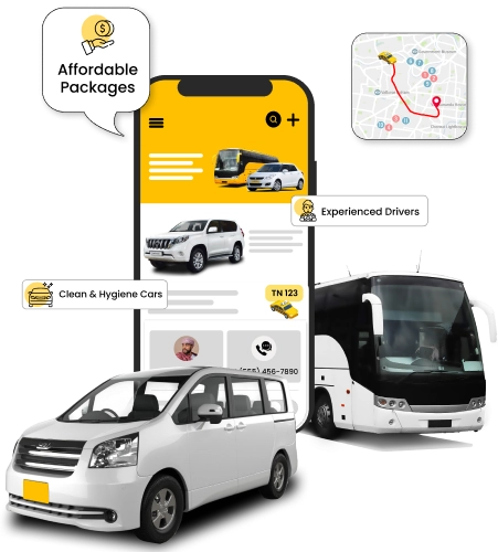 Best Taxi, Car & Bus Booking Platform in South India Find the best platform for booking taxis and buses across South India with ease and convenience.