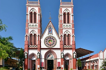 Taxi services to Basilica of the Sacred Heart of Jesus in Pondicherry, an architectural marvel.