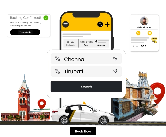 Affordable Online Bus & Car Booking From Chennai to Tirupati Budget-friendly online car and bus booking to Tirupati for travel and group bookings.