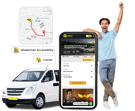 Chennai to Rameswaram Taxi Cab / Car Booking Plan a comfortable travel from Chennai to Rameswaram by booking cab, taxi, or car at best prices