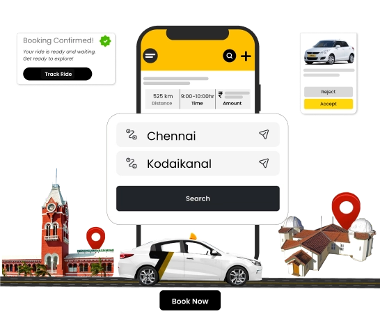 Top Taxi Journey Services For Chennai to Kadaikanal Enjoy a smooth and scenic taxi ride from Chennai to Kodaikanal, offering comfort and convenience.