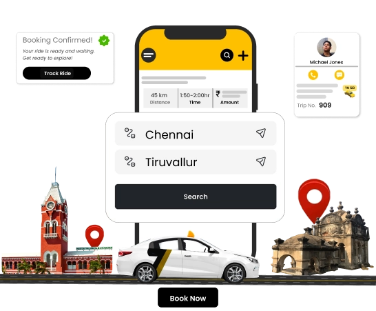Book Taxi or Car Online from Chennai to Tiruvallur Book taxi, cab, or car rental online from Chennai to Tiruvallur for safe and smooth travel