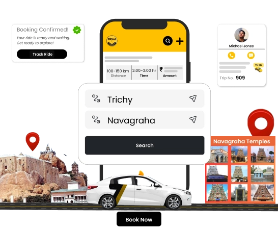 Book a online trustable service vacation trip to Trichy Navagraha temples for a memorable experience